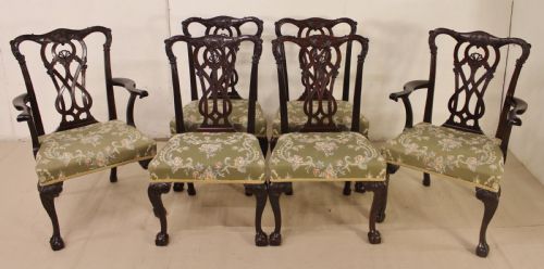 Set of 6 Chippendale Style Mahogany Dining Chairs