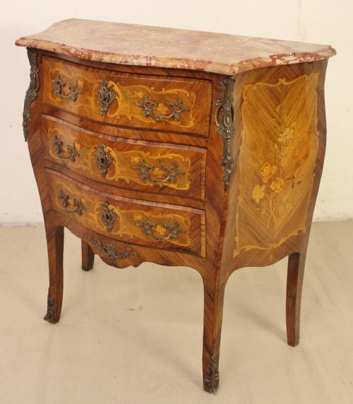 Serpentine Fronted French Marble Topped Commode