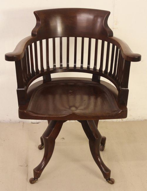 Mahogany Revolving Desk Chair