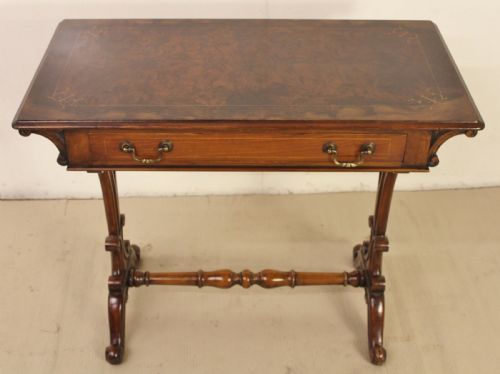 Victorian Inlaid Burr Walnut Side Table