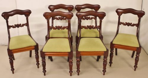 Set of 6 Early Victorian Mahogany Dining Chairs