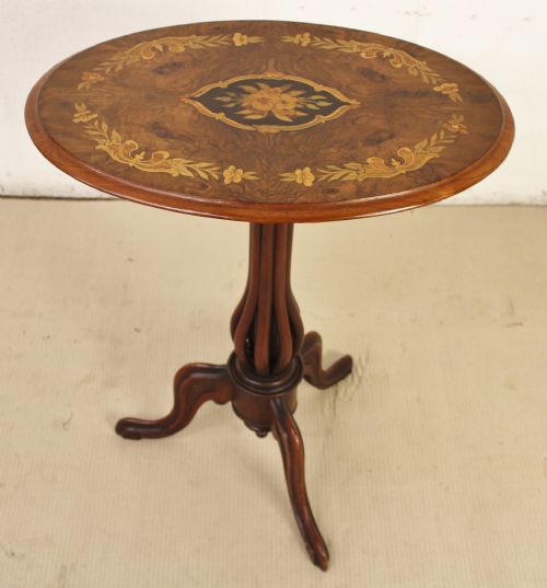 Victorian Inlaid Burr Walnut Tripod Table
