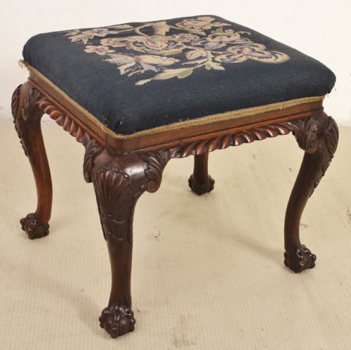 Victorian Rosewood Upholstered Stool