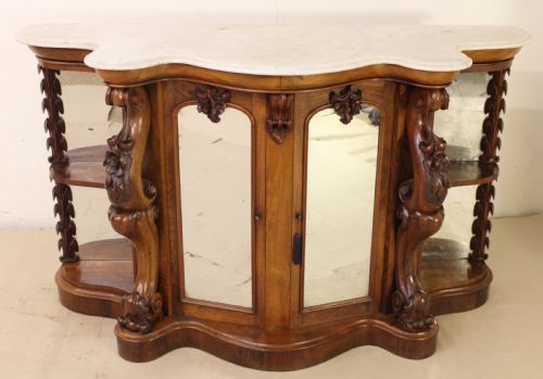 Victorian Walnut Marble Topped Chiffonier