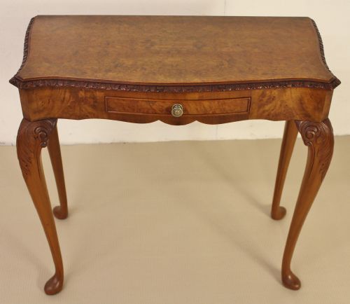 Burr Walnut Side Console Table
