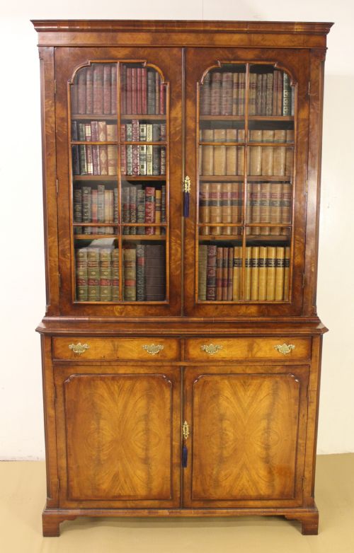 Burr Walnut Library Bookcase