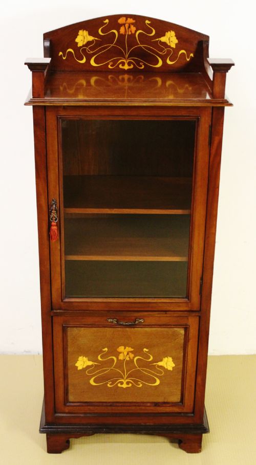 Art Nouveau Mahogany Music Cabinet