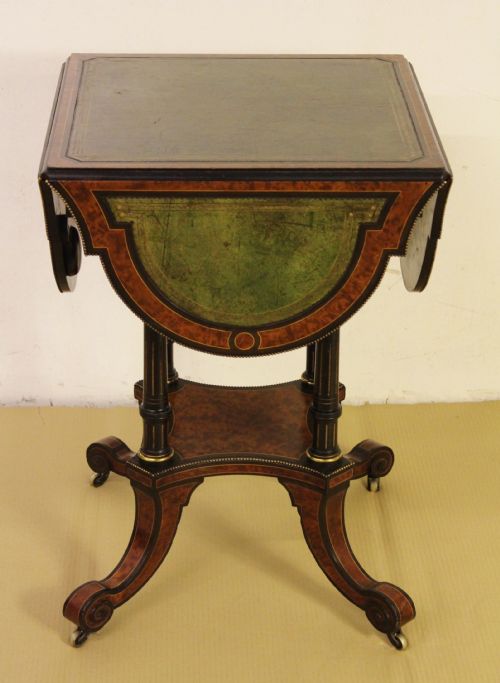 Victorian Amboyna and Ebony Games Table