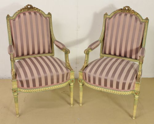 Pair of Upholstered French Armchairs