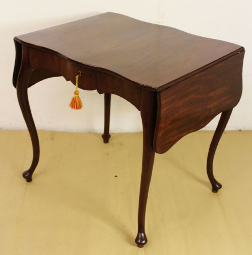 Serpentine Shaped Mahogany Sofa Table