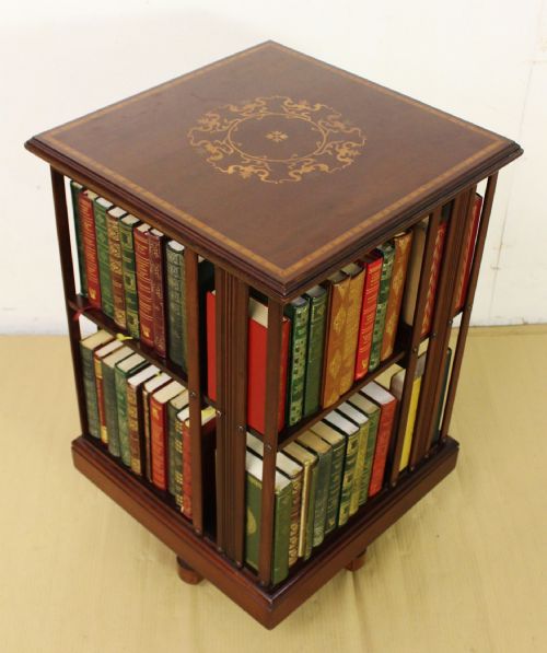 Edwardian Inlaid Mahogany Revolving Bookcase