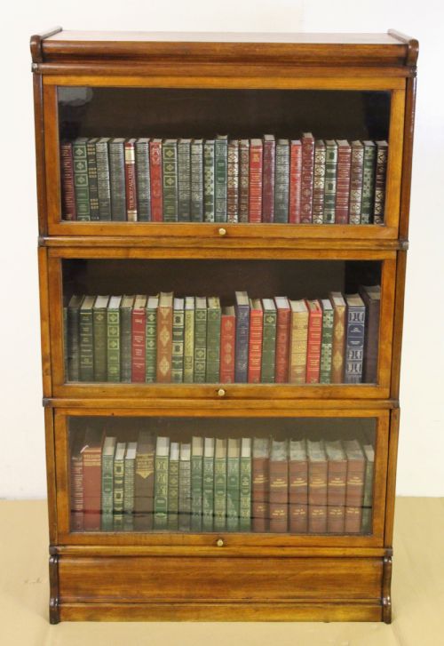 3 Section Light Coloured Mahogany Globe Wernicke Bookcase