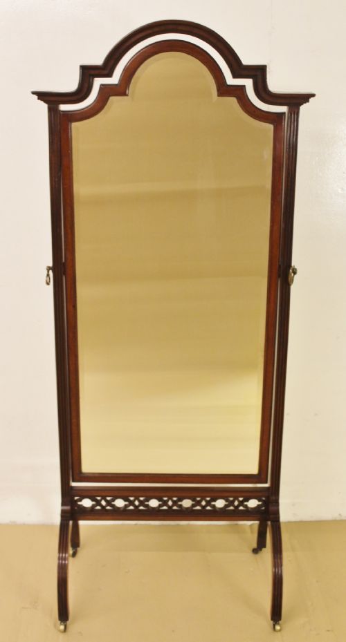 Edwardian Mahogany Cheval Mirror