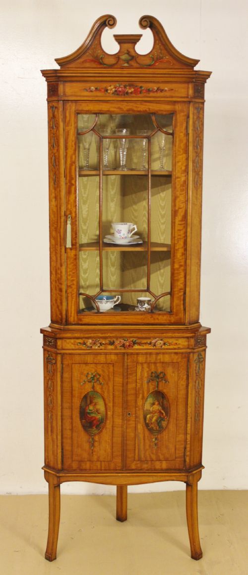 Painted Satinwood Display Cabinet