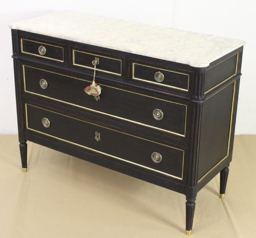 French Marble Topped Painted Commode