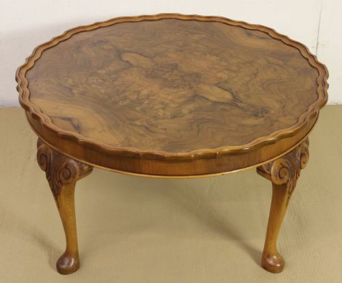 Round Burr Walnut Coffee Table