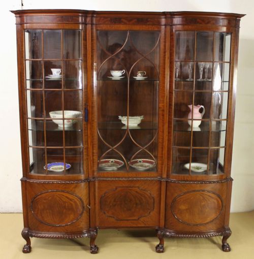 Large Chippendale Style Mahogany Display Cabinet