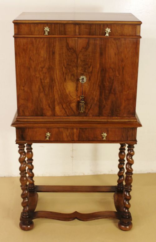 Burr Walnut Cupboard on Stand