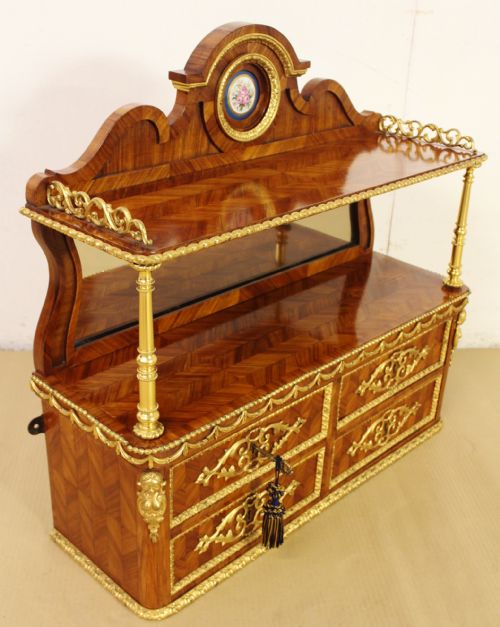 Tulip Wood and Ormolu Mounted Wall Shelves