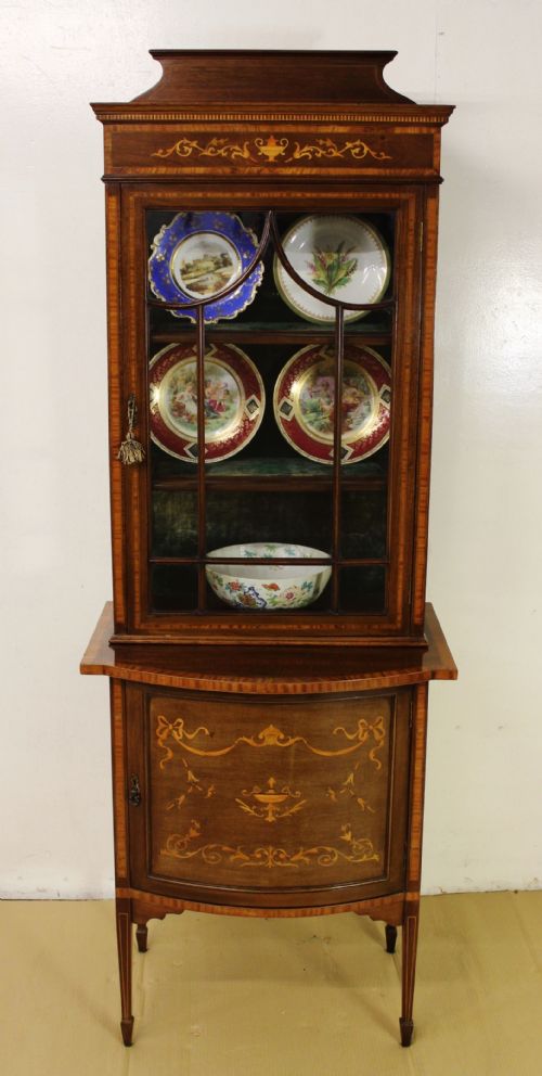 Edwardian Inlaid Mahogany Display Cabinet