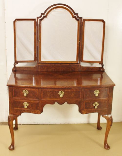 fig 1. 4 Piece Burr Walnut Bedroom Suite