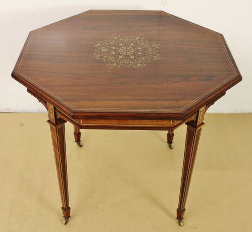 Octagonal Inlaid Rosewood Centre Table