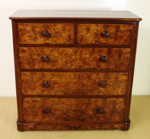 Victorian Burr Walnut Chest of Drawers