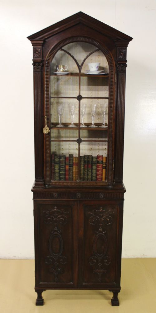 Mahogany Architectural Slender Bookcase