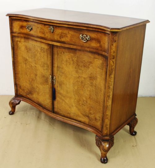 Burr Walnut Serpentine Fronted Cupboard