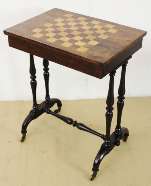 Victorian Rosewood Chess Top Table