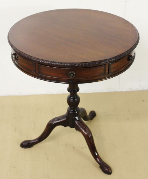 Small Sized Mahogany Drum Table