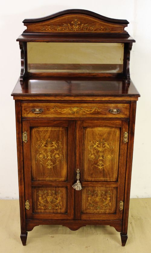 Late Victorian Inlaid Rosewood Music Cabinet