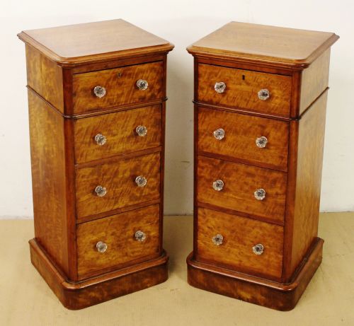 Pair of Victorian Satinwood Bedside Chests