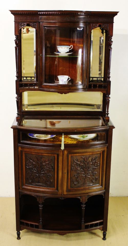 Victorian Carved Mahogany Display Cabinet