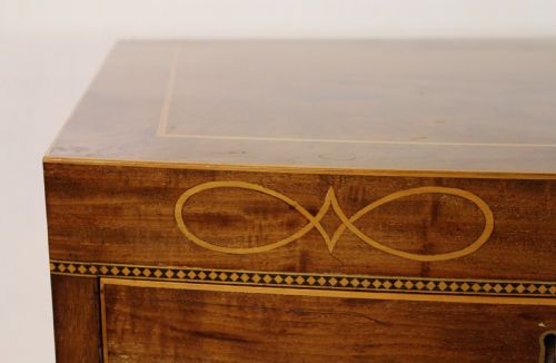fig 4. Maple and Co Inlaid Bow Fronted Chest of Drawers