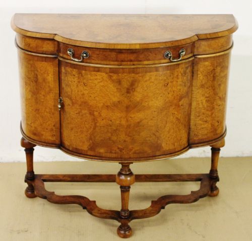 Burr Walnut Shaped Front Cupboard