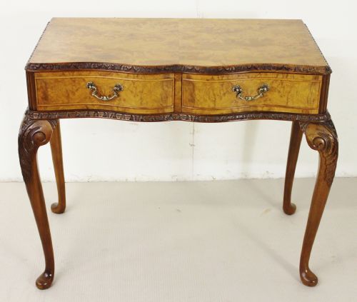 Serpentine Shaped Burr Walnut Side Table