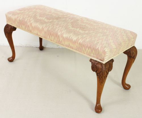 Burr Walnut Long Duet Stool