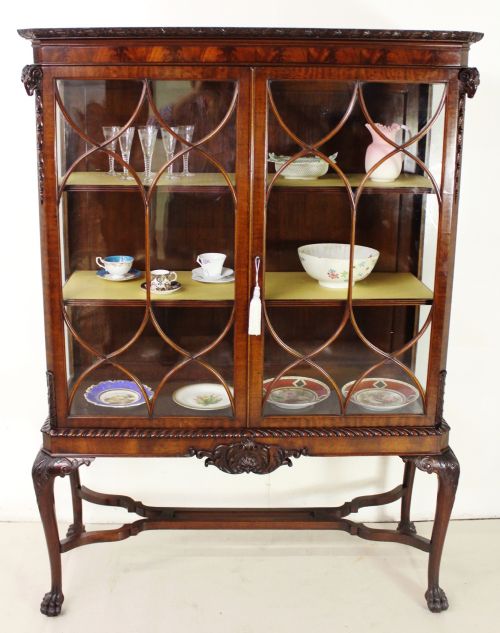 Chippendale Revival Mahogany Display Cabinet