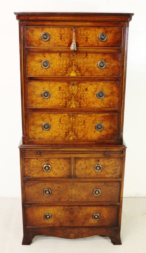 Burr Walnut Chest on Chest