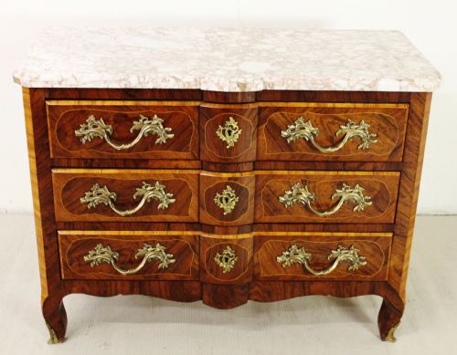 French Rosewood Marble Topped Commode