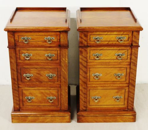 Pair of Satinwood Bedside Chests by Maple and Co
