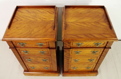 fig 1. Pair of Satinwood Bedside Chests by Maple and Co