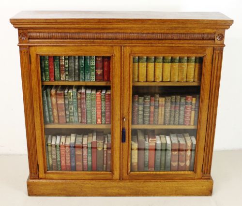 Edwardian Oak Glazed Bookcase