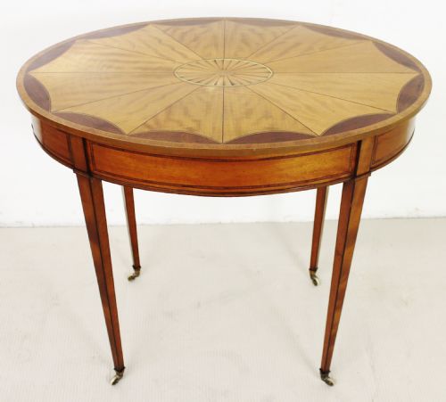 Inlaid Satinwood Oval Occasional Table