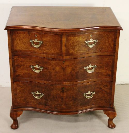 Serpentine Fronted Burr Walnut Chest of Drawers