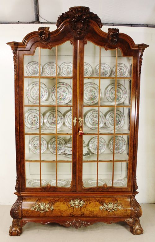 Large Dutch Burr Walnut Cabinet