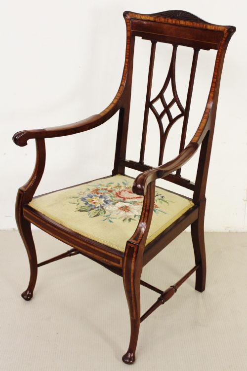 Inlaid Mahogany Armchair