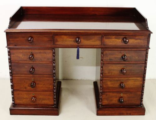 Victorian Mahogany Pedestal Desk