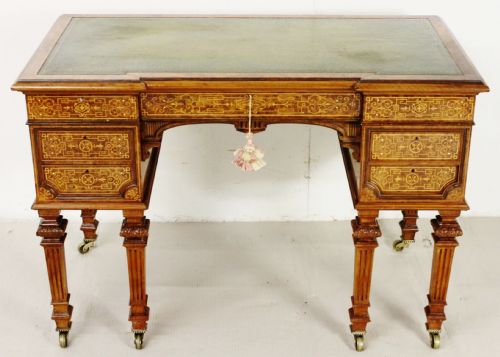 Johnstone and Jeanes Burr Walnut Writing Table